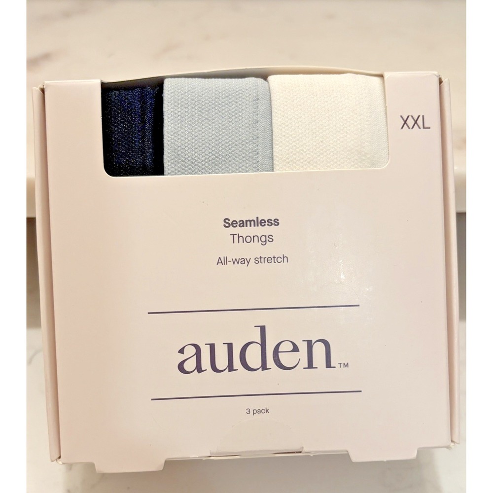 Auden Seamless Thong Panties - Multicolor Nylon/Spandex - 3 Pack - Sz XXL (17)